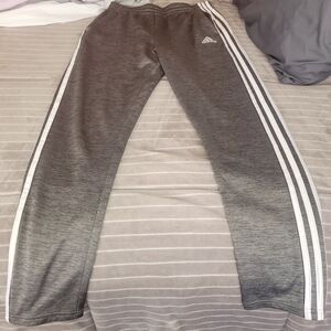 Adidas Kids Charcoal Joggers with White Stripes